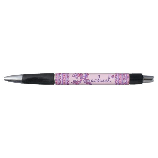 Stylo Rachael nom signifiant R girls rose violet (Devant)