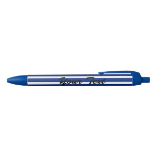 Stylo rayé bleu et blanc de la marine personnalisé