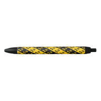 Stylo rayonné noir et jaune de motif de seizième