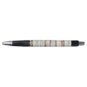 Stylo Rayures bleu pâle marron crème (Devant)