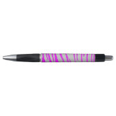 Stylo Rayures de Tigre Argentées Rose (Devant)