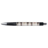 Stylo Rayures écossaises marron crème (Devant)