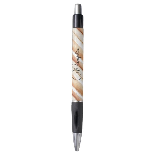 Stylo Rayures Latte Crème Citrouille Pêche (Devant (Vertical))