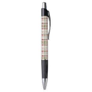 Stylo Rayures rouges vertes et crème