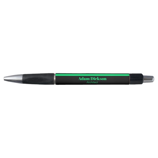 Stylo Rayures vert néon noir (Devant)