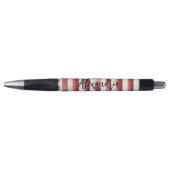 Stylo Red Burgundy Cream Stripes Christmas (Devant)