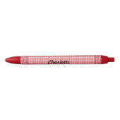 Stylo RedCheckered avec votre nom (Devant)