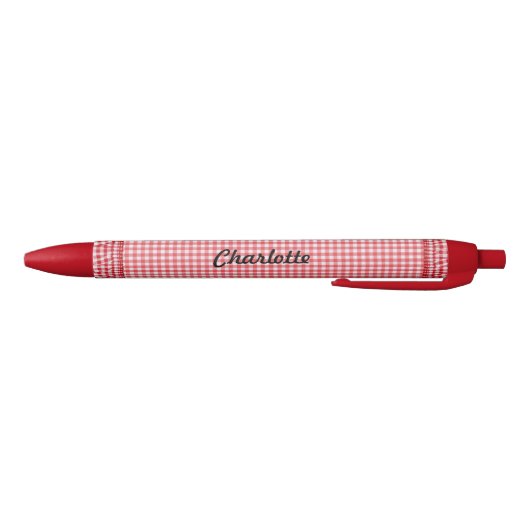 Stylo RedCheckered avec votre nom (Bas)
