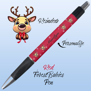 Stylo Reindeer Cute Funny Xmas Deer avec Antlers 🦌 Roug