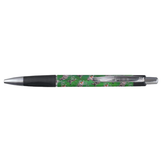 Stylo Reindees Noël Sur Vert (Dos)