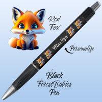 Renard rouge, Forêt Whimsical Unique Cute Noir ani