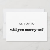 Stylo retro Voulez-vous nous épouser carte de prop (Devant)