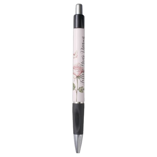 Stylo Rêves de papillon rose blanc (Devant (Vertical))