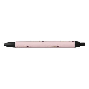 Stylo Rose à demi-brique Motif noir