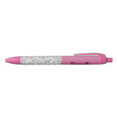 Stylo rose et cristal solide encre noire (Haut)