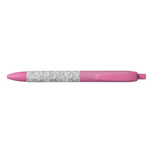 Stylo rose et cristal solide encre noire (Dos)