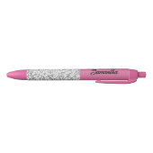 Stylo rose et cristal solide encre noire (Bas)