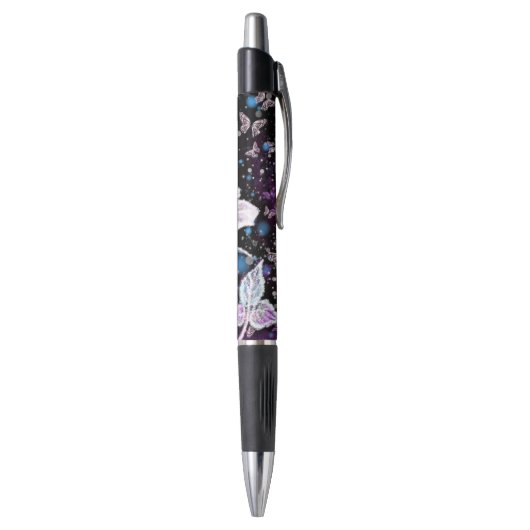 Stylo rose et papillons (Bas (Vertical))