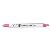 Stylo rose girly mignon nommé fait sur commande de (Devant)