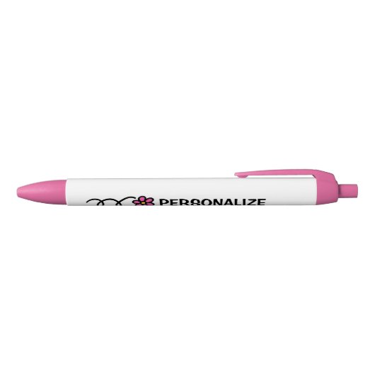 Stylo rose girly mignon nommé fait sur commande de (Haut)