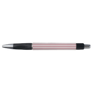 Stylo Rose Gold Blanc Simple Rayé Horizontal