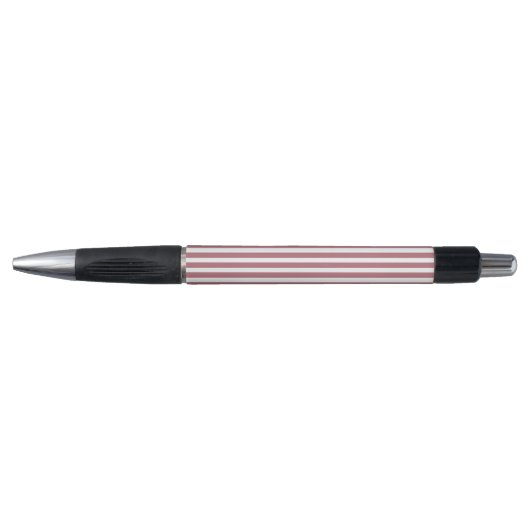 Stylo Rose Gold Blanc Simple Rayé Horizontal (Devant)