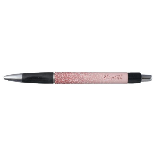 Stylo Rose Gold Parties scintillant Blush Ombre Nom pers (Devant)