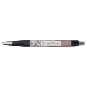 Stylo Rose Gold Pink Glitter Marble Geometric Cut