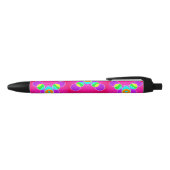 Stylo rose motif noir (Haut)