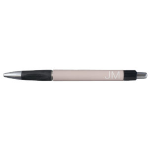 Stylo Rose Pâle Tendance Monogramme Initiales Géantes
