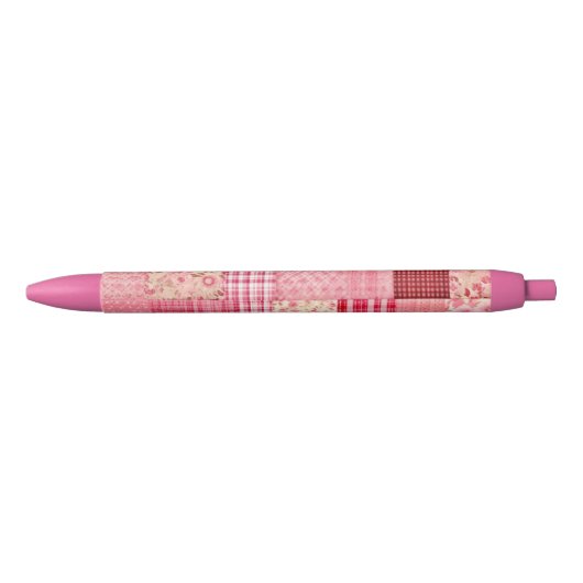 Stylo rose plaid, peut être personnalisé (Devant)
