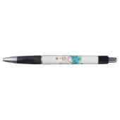Stylo Roses turquoise avec touches (Devant)