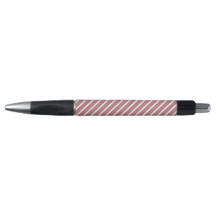 Stylo Rouge bordeaux et beige cinq rayures motif