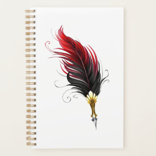 Stylo rouge en plumes avec nib or