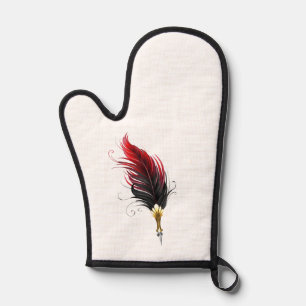 Stylo rouge en plumes avec nib or