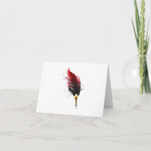 Stylo rouge en plumes avec nib or