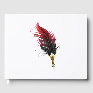 Stylo rouge en plumes avec nib or
