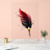 Stylo rouge en plumes avec nib or (Mariage)