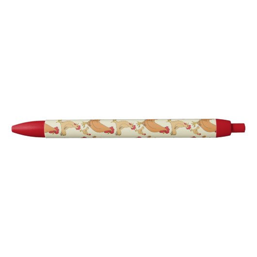 Stylo Rouge Motif Brown de conception de poulet (Devant)