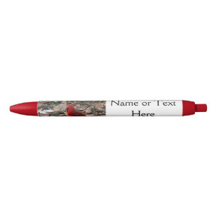Stylo Rouge Oiseau cardinal rouge dans le feuille