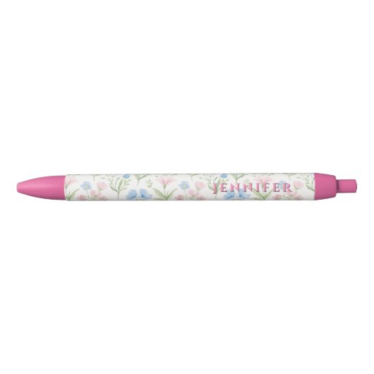 Stylo Rouge Personalized Pink and Blue Grandmillennial Floral (Devant)