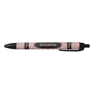 Stylo Rouge Rose Parties scintillant Or Crayon Nom personnalis