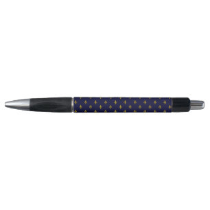 Stylo Royal Blue Fleur De Lis Motif