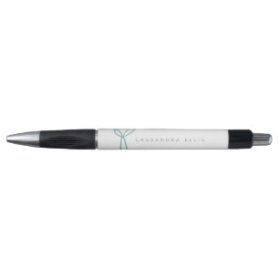 Stylo Ruban aqua féminin mignon personnalisé
