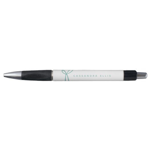 Stylo Ruban aqua féminin mignon personnalisé (Devant)