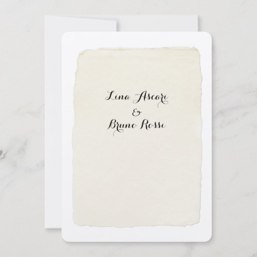 Stylo rustique et Faire-part de mariage de script  (Dos)