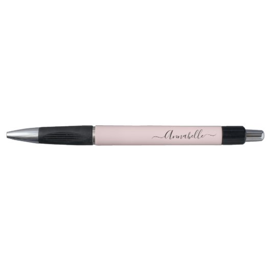 Stylo Script de nom personnalisé rose pâle (Devant)