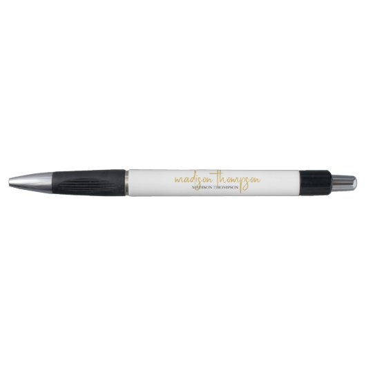 Stylo Script d'or blanc de luxe professionnel simple (Devant)