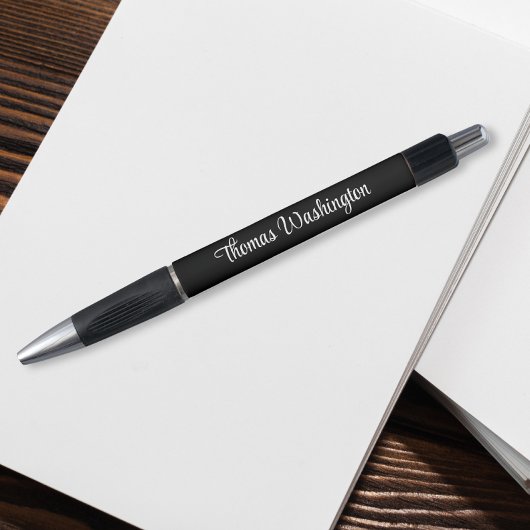 Stylo Script moderne Monogramme Nom Noir