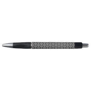Stylo Seigaiha, Vagues, Japonais, Noir et Blanc